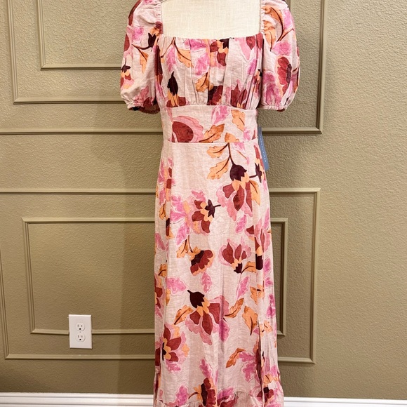 LONDON TIMES Women’s Floral Puff Sleeve Empire Waist Midi Dress. Size 10 - Picture 3 of 12